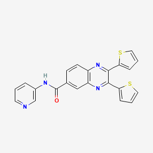 molecular formula C22H14N4OS2 B5184760 N-pyridin-3-yl-2,3-dithiophen-2-ylquinoxaline-6-carboxamide 
