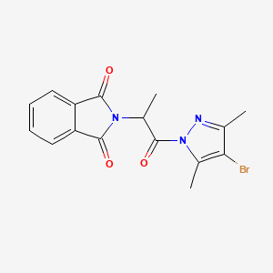 molecular formula C16H14BrN3O3 B5184804 2-[1-(4-bromo-3,5-dimethyl-1H-pyrazol-1-yl)-1-oxopropan-2-yl]-1H-isoindole-1,3(2H)-dione 