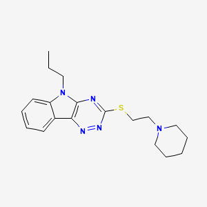 molecular formula C19H25N5S B5184879 2-piperidinoethyl (5-propyl-5H-[1,2,4]triazino[5,6-b]indol-3-yl) sulfide 