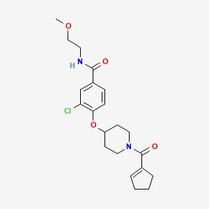 molecular formula C21H27ClN2O4 B5185285 3-chloro-4-[1-(cyclopentene-1-carbonyl)piperidin-4-yl]oxy-N-(2-methoxyethyl)benzamide 