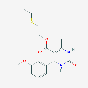molecular formula C17H22N2O4S B5185302 2-(Ethylsulfanyl)ethyl 4-(3-methoxyphenyl)-6-methyl-2-oxo-1,2,3,4-tetrahydropyrimidine-5-carboxylate 