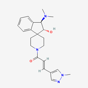molecular formula C22H28N4O2 B5185317 (E)-1-[(1R,2R)-1-(dimethylamino)-2-hydroxyspiro[1,2-dihydroindene-3,4'-piperidine]-1'-yl]-3-(1-methylpyrazol-4-yl)prop-2-en-1-one 
