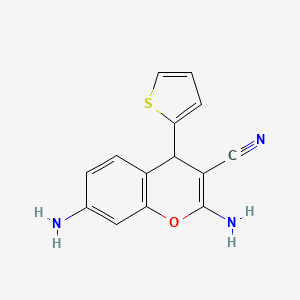 molecular formula C14H11N3OS B5185364 2,7-diamino-4-(thiophen-2-yl)-4H-chromene-3-carbonitrile 