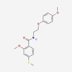 molecular formula C18H21NO4S B5185419 2-methoxy-N-[2-(4-methoxyphenoxy)ethyl]-4-methylsulfanylbenzamide 