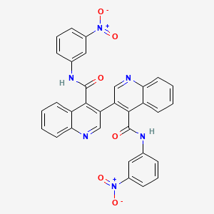 molecular formula C32H20N6O6 B5185552 N-(3-nitrophenyl)-3-[4-[(3-nitrophenyl)carbamoyl]quinolin-3-yl]quinoline-4-carboxamide 