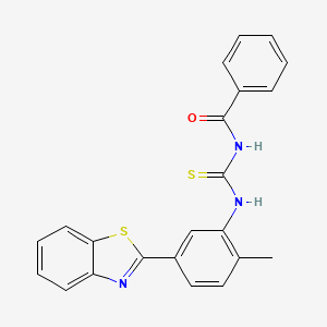 molecular formula C22H17N3OS2 B5185561 N-{[5-(1,3-benzothiazol-2-yl)-2-methylphenyl]carbamothioyl}benzamide 