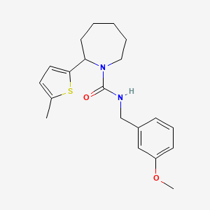 molecular formula C20H26N2O2S B5185690 N-[(3-methoxyphenyl)methyl]-2-(5-methylthiophen-2-yl)azepane-1-carboxamide 