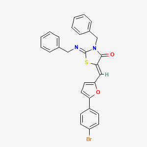 molecular formula C28H21BrN2O2S B5185732 (2E,5Z)-3-Benzyl-2-(benzylimino)-5-{[5-(4-bromophenyl)furan-2-YL]methylidene}-1,3-thiazolidin-4-one 