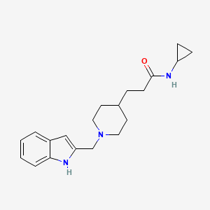 molecular formula C20H27N3O B5185888 N-cyclopropyl-3-[1-(1H-indol-2-ylmethyl)piperidin-4-yl]propanamide 