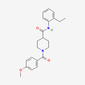 molecular formula C22H26N2O3 B5185906 N-(2-ethylphenyl)-1-(4-methoxybenzoyl)piperidine-4-carboxamide 
