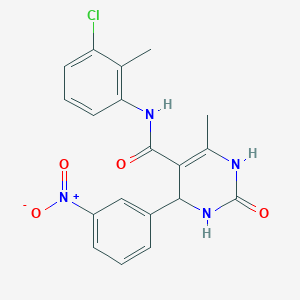 molecular formula C19H17ClN4O4 B5185938 N-(3-chloro-2-methylphenyl)-6-methyl-4-(3-nitrophenyl)-2-oxo-3,4-dihydro-1H-pyrimidine-5-carboxamide 