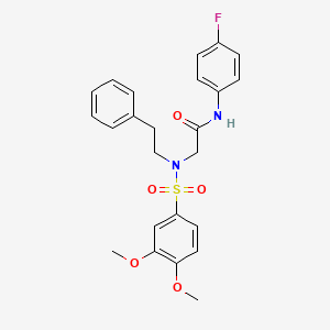 molecular formula C24H25FN2O5S B5186007 2-[(3,4-dimethoxyphenyl)sulfonyl-(2-phenylethyl)amino]-N-(4-fluorophenyl)acetamide 