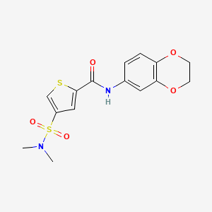 molecular formula C15H16N2O5S2 B5186143 N-(2,3-dihydro-1,4-benzodioxin-6-yl)-4-(dimethylsulfamoyl)thiophene-2-carboxamide 