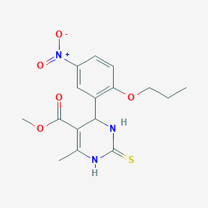 molecular formula C16H19N3O5S B5186232 methyl 6-methyl-4-(5-nitro-2-propoxyphenyl)-2-sulfanylidene-3,4-dihydro-1H-pyrimidine-5-carboxylate 