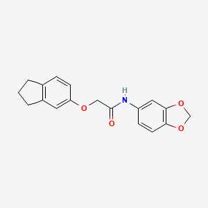 molecular formula C18H17NO4 B5186468 N-(1,3-benzodioxol-5-yl)-2-(2,3-dihydro-1H-inden-5-yloxy)acetamide 