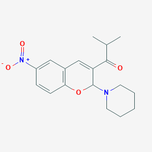 molecular formula C18H22N2O4 B5186514 2-methyl-1-(6-nitro-2-piperidin-1-yl-2H-chromen-3-yl)propan-1-one 