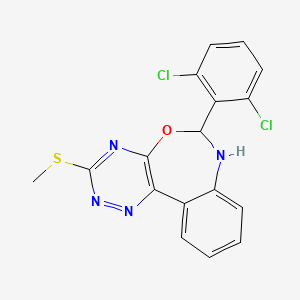 molecular formula C17H12Cl2N4OS B5186692 6-(2,6-Dichlorophenyl)-3-(methylsulfanyl)-6,7-dihydro[1,2,4]triazino[5,6-d][3,1]benzoxazepine 