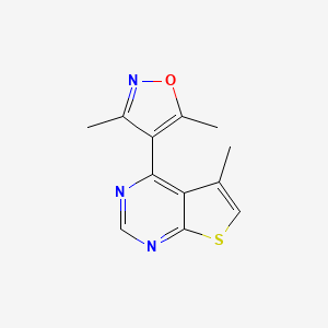 molecular formula C12H11N3OS B5186695 3,5-Dimethyl-4-(5-methylthieno[2,3-d]pyrimidin-4-yl)-1,2-oxazole 