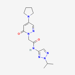 molecular formula C15H21N7O2 B5186760 2-(6-oxo-4-pyrrolidin-1-ylpyridazin-1-yl)-N-(2-propan-2-yltriazol-4-yl)acetamide 
