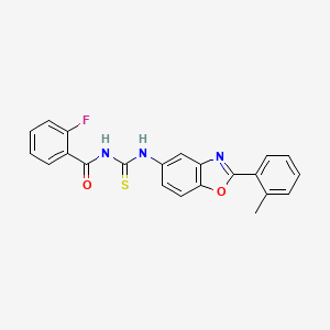 molecular formula C22H16FN3O2S B5186957 2-fluoro-N-[[2-(2-methylphenyl)-1,3-benzoxazol-5-yl]carbamothioyl]benzamide 