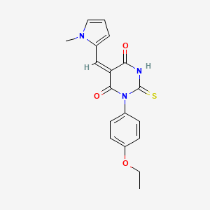 molecular formula C18H17N3O3S B5187070 (5E)-1-(4-ethoxyphenyl)-5-[(1-methylpyrrol-2-yl)methylidene]-2-sulfanylidene-1,3-diazinane-4,6-dione 
