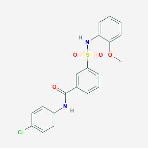 molecular formula C20H17ClN2O4S B5187089 N-(4-chlorophenyl)-3-[(2-methoxyphenyl)sulfamoyl]benzamide 