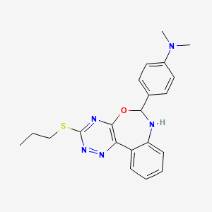 molecular formula C21H23N5OS B5187392 N,N-Dimethyl-N-{4-[3-(propylsulfanyl)-6,7-dihydro[1,2,4]triazino[5,6-D][3,1]benzoxazepin-6-YL]phenyl}amine 