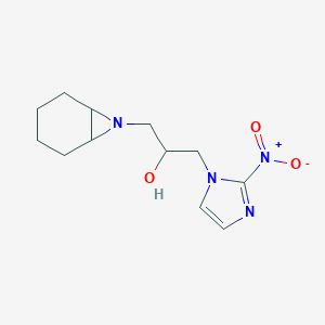 molecular formula C12H18N4O3 B051874 alpha-[(2-Nitro-1H-imidazole-1-yl)methyl]-7-azabicyclo[4.1.0]heptane-7-ethanol CAS No. 120277-90-9