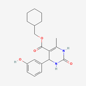 molecular formula C19H24N2O4 B5187447 Cyclohexylmethyl 4-(3-hydroxyphenyl)-6-methyl-2-oxo-1,2,3,4-tetrahydropyrimidine-5-carboxylate 