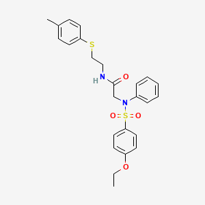 molecular formula C25H28N2O4S2 B5187524 N-{2-[(4-METHYLPHENYL)SULFANYL]ETHYL}-2-(N-PHENYL4-ETHOXYBENZENESULFONAMIDO)ACETAMIDE 