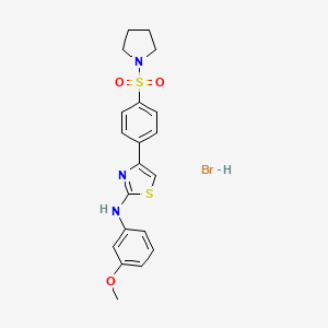 molecular formula C20H22BrN3O3S2 B5187561 N-(3-methoxyphenyl)-4-(4-pyrrolidin-1-ylsulfonylphenyl)-1,3-thiazol-2-amine;hydrobromide 