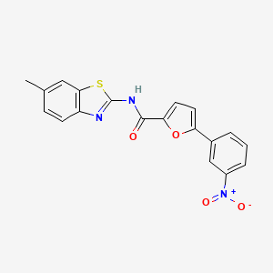 molecular formula C19H13N3O4S B5187604 N-(6-methyl-1,3-benzothiazol-2-yl)-5-(3-nitrophenyl)furan-2-carboxamide 