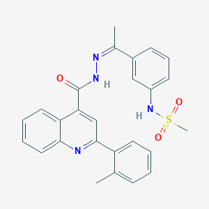 N-[3-(N-{[2-(2-methylphenyl)-4-quinolinyl]carbonyl}ethanehydrazonoyl)phenyl]methanesulfonamide