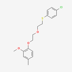 molecular formula C18H21ClO3S B5187763 1-[2-[2-(4-Chlorophenyl)sulfanylethoxy]ethoxy]-2-methoxy-4-methylbenzene 