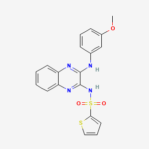 molecular formula C19H16N4O3S2 B5187789 N-(3-((3-methoxyphenyl)amino)quinoxalin-2-yl)thiophene-2-sulfonamide 