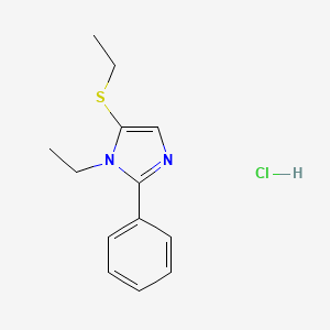 molecular formula C13H17ClN2S B5187912 1H-Imidazole, 1-ethyl-1-(ethylthio)-2-phenyl-, monohydrochloride CAS No. 126484-23-9