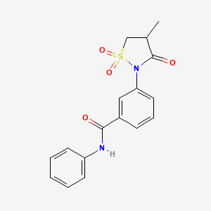 molecular formula C17H16N2O4S B5187915 3-(4-methyl-1,1,3-trioxo-1,2-thiazolidin-2-yl)-N-phenylbenzamide 