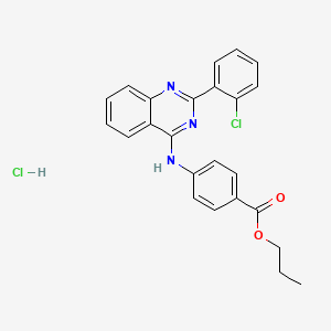 molecular formula C24H21Cl2N3O2 B5188000 Propyl 4-[[2-(2-chlorophenyl)quinazolin-4-yl]amino]benzoate;hydrochloride 