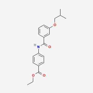 molecular formula C20H23NO4 B5188060 Ethyl 4-({[3-(2-methylpropoxy)phenyl]carbonyl}amino)benzoate 