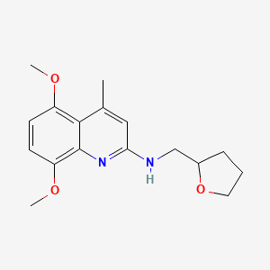 molecular formula C17H22N2O3 B5188075 5,8-dimethoxy-4-methyl-N-(oxolan-2-ylmethyl)quinolin-2-amine 