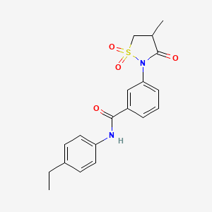 molecular formula C19H20N2O4S B5188108 N-(4-ethylphenyl)-3-(4-methyl-1,1,3-trioxo-1,2-thiazolidin-2-yl)benzamide 