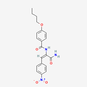 molecular formula C20H21N3O5 B5188134 N-[(E)-3-amino-1-(4-nitrophenyl)-3-oxoprop-1-en-2-yl]-4-butoxybenzamide 
