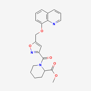 molecular formula C21H21N3O5 B5188148 Methyl 1-[5-(quinolin-8-yloxymethyl)-1,2-oxazole-3-carbonyl]piperidine-2-carboxylate 