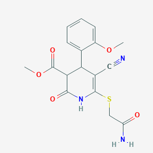molecular formula C17H17N3O5S B5188176 Methyl 6-[(2-amino-2-oxoethyl)sulfanyl]-5-cyano-4-(2-methoxyphenyl)-2-oxo-1,2,3,4-tetrahydropyridine-3-carboxylate 