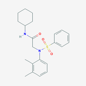 molecular formula C22H28N2O3S B5188262 N-CYCLOHEXYL-2-[N-(2,3-DIMETHYLPHENYL)BENZENESULFONAMIDO]ACETAMIDE 