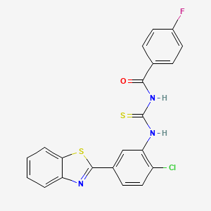molecular formula C21H13ClFN3OS2 B5188324 N-{[5-(1,3-benzothiazol-2-yl)-2-chlorophenyl]carbamothioyl}-4-fluorobenzamide CAS No. 428445-41-4