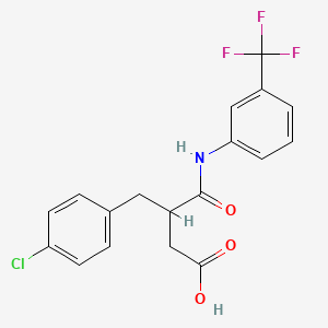 molecular formula C18H15ClF3NO3 B5188325 4-(4-CHLOROPHENYL)-3-{[3-(TRIFLUOROMETHYL)PHENYL]CARBAMOYL}BUTANOIC ACID CAS No. 314030-21-2