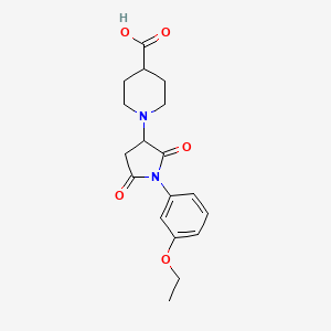 molecular formula C18H22N2O5 B5188330 1-[1-(3-Ethoxyphenyl)-2,5-dioxopyrrolidin-3-yl]piperidine-4-carboxylic acid 
