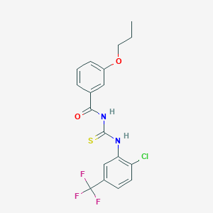 molecular formula C18H16ClF3N2O2S B5188514 N-{[2-chloro-5-(trifluoromethyl)phenyl]carbamothioyl}-3-propoxybenzamide 