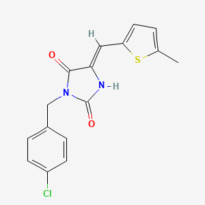 molecular formula C16H13ClN2O2S B5188541 (5Z)-3-(4-chlorobenzyl)-5-[(5-methylthiophen-2-yl)methylidene]imidazolidine-2,4-dione 